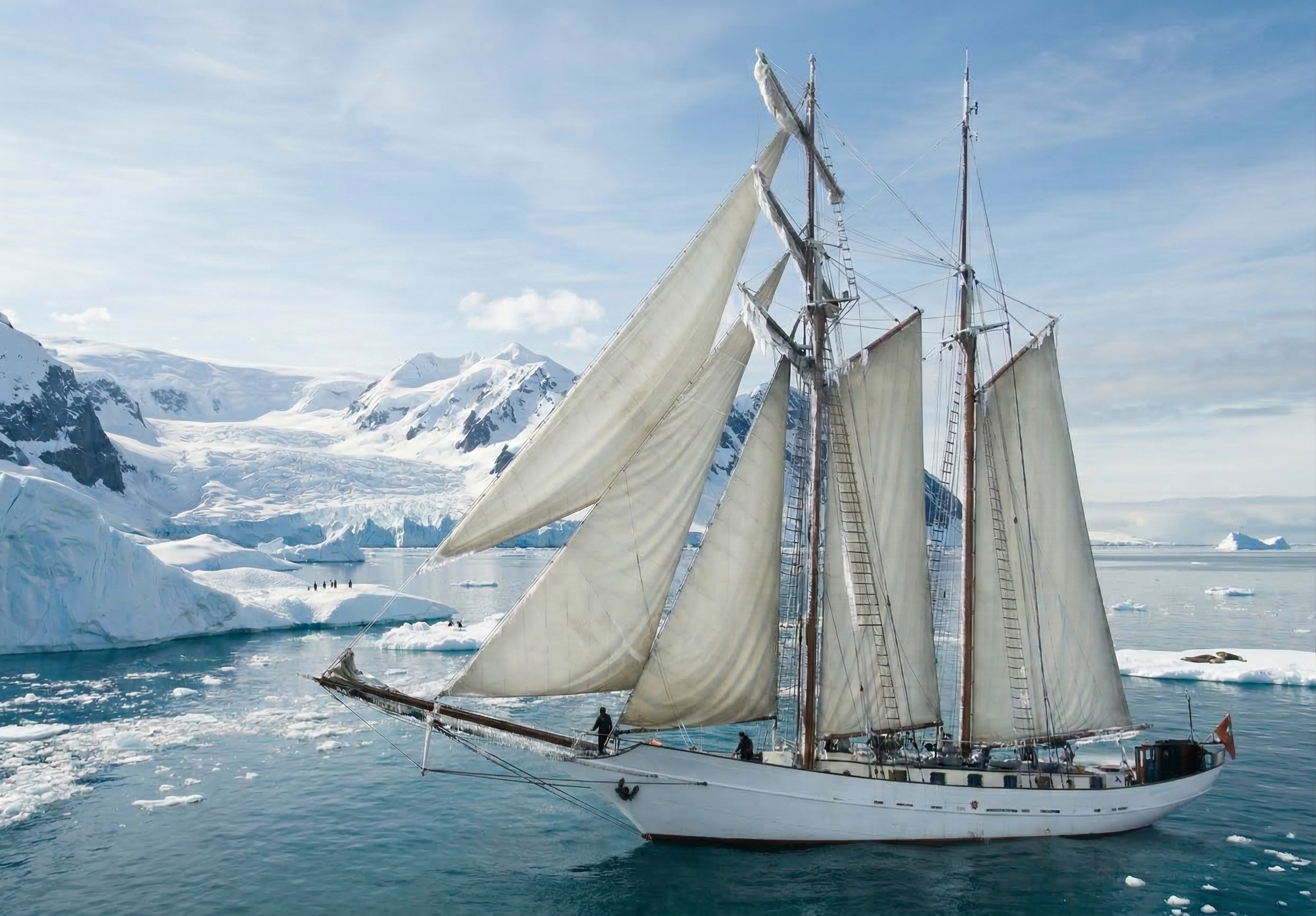 古帆船扬帆南极